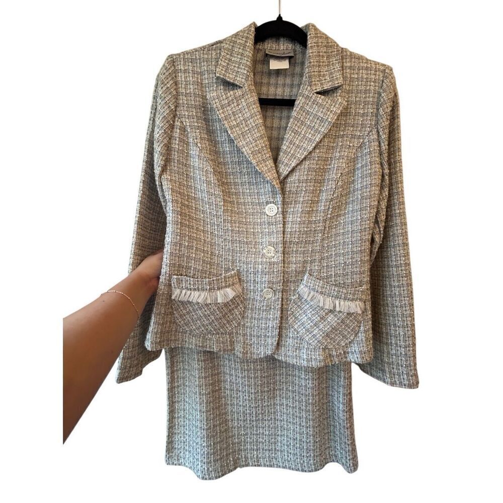Vintage 90's Breakin' Loose Tweed Suit Set Sz 5/6 Y2K Academia Clueless School g